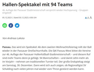 Hallen-Spektakel mit 94 Teams
